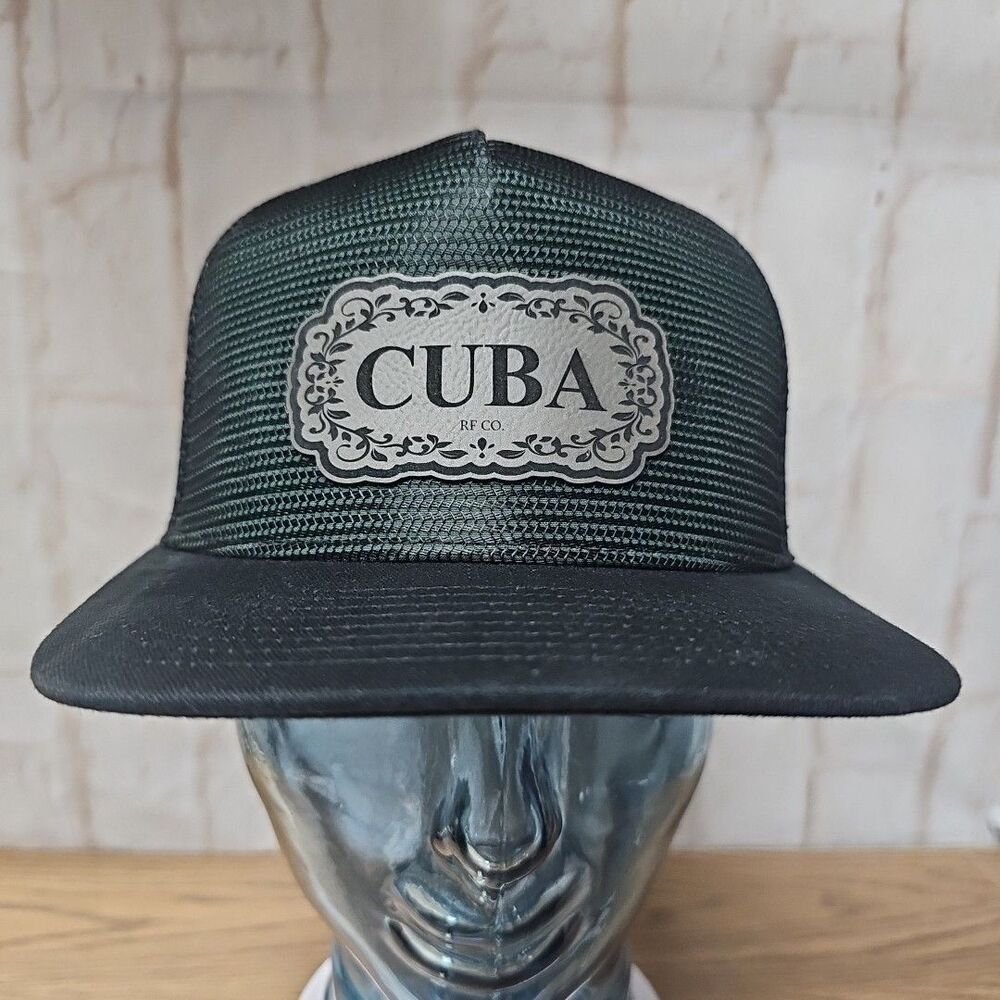 CUBA Trucker Snapback Hat Cap Black/Dark Green (Patch)